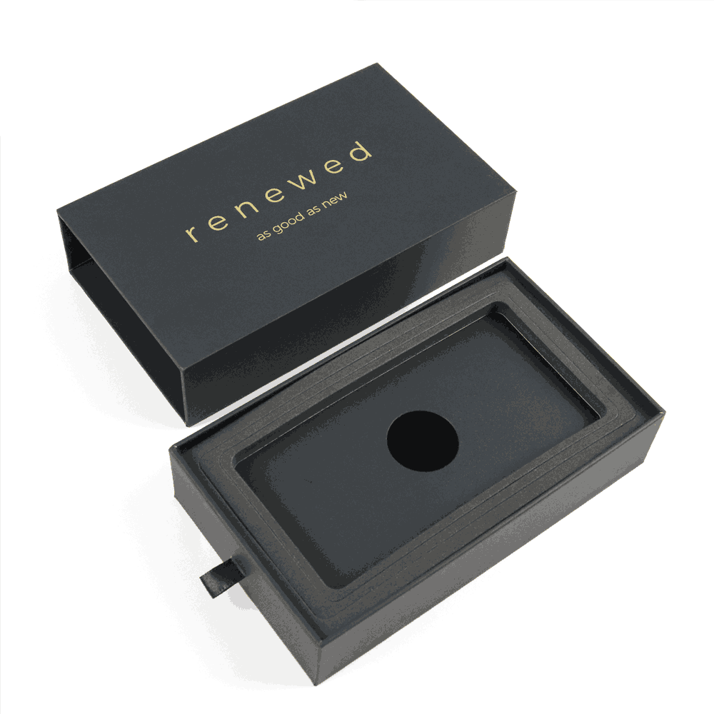 Premium Drawer Custom Gold Stamping Logo Mobile Phone Packaging Box | Crown Win Manufacturer