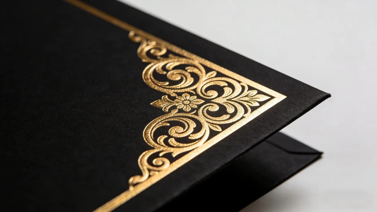 Antioxidant hot stamping on black cardstock products