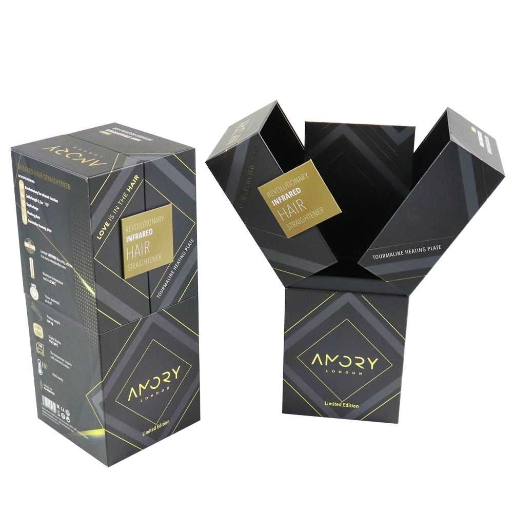 Custom Magnetic Closure Curling Iron Packaging Box with Blister Tray | Crown Win Manufacturer