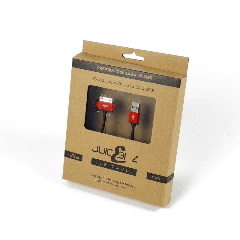 Eco-Friendly Kraft Paper Tuck End Packaging Box for USB Cable Packaging