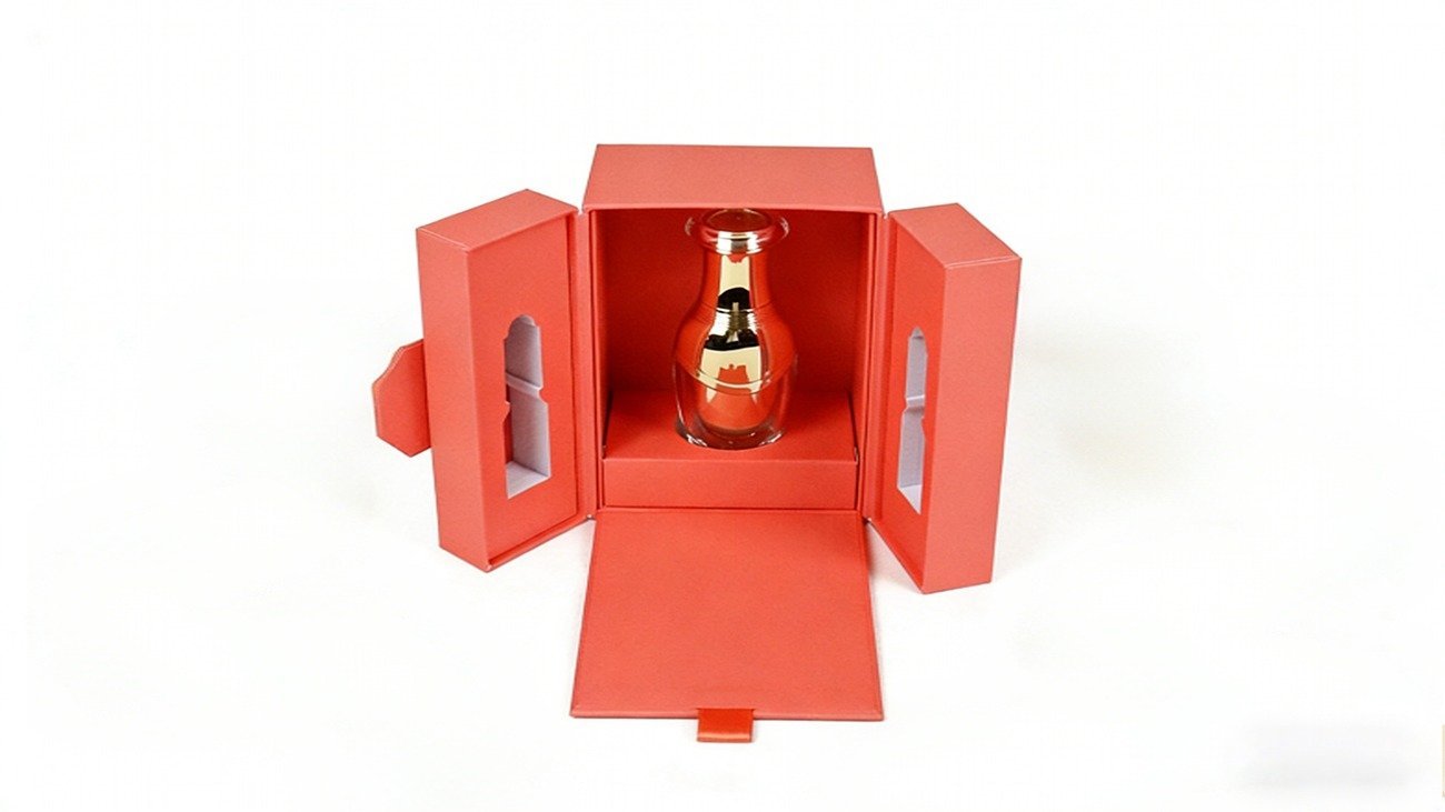 Crown Win luxury double-door rigid perfume gift box with matte finish