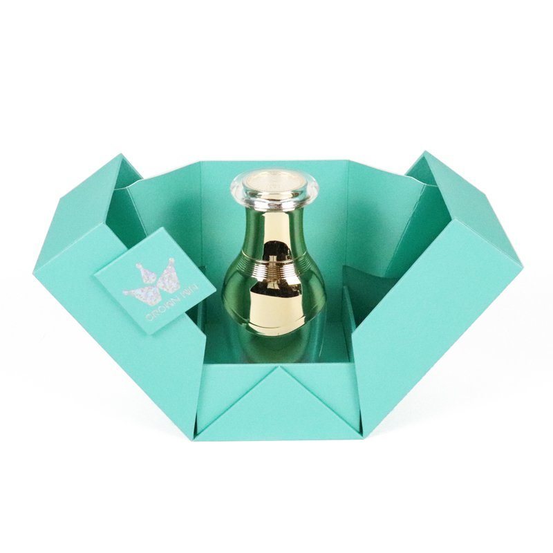 Turquoise double door perfume gift box | Crown Win Box Manufacturer custom packaging