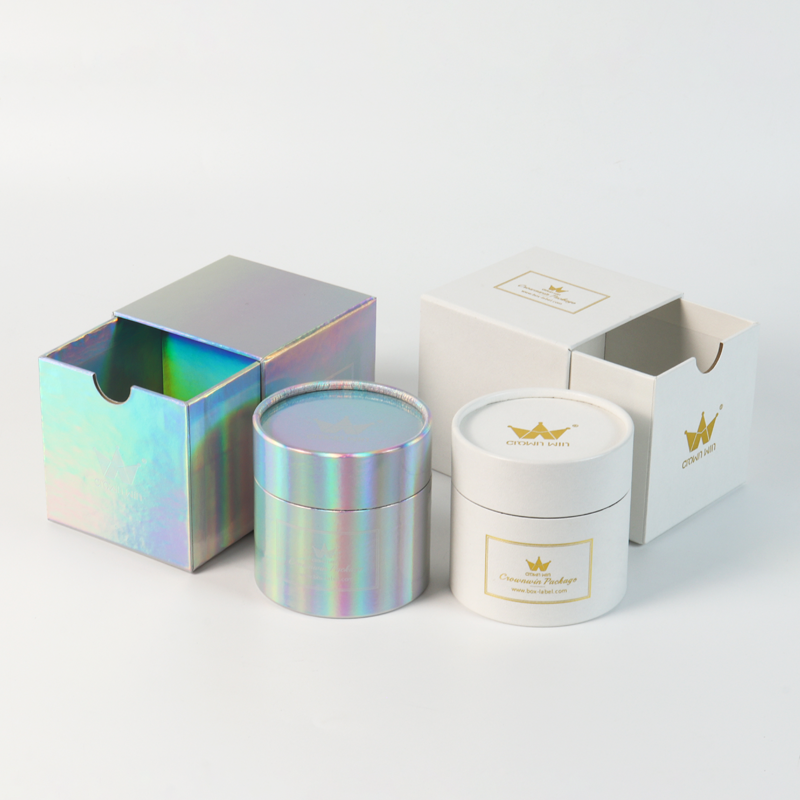 Holographic Matte White Luxury Gift Box for Aromatherapy Products Produced by Crown Win Box Manufacturer
