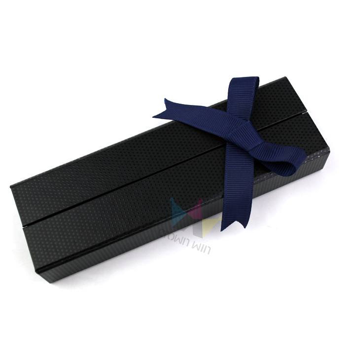 Black textured cardboard slim gift box, suitable for packaging pens and small accessories