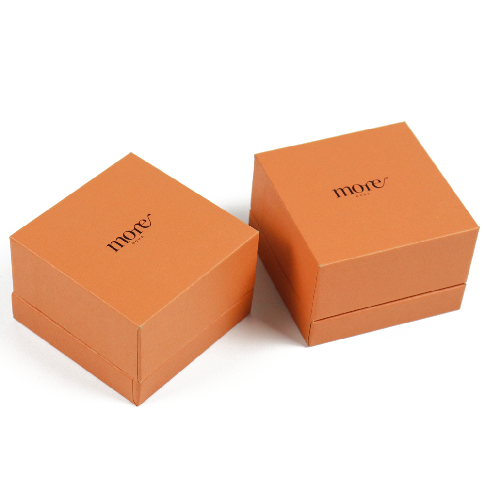 Crown Win Manufacturer Premium Matte Orange Cardboard Two Piece Gift Box - Customizable for Jewelry and Luxury Packaging