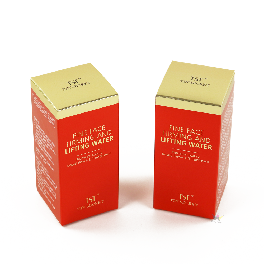 Crown Win Manufacturer's premium red coated cardboard foldable skincare packaging box - customizable with hot stamping, suitable for high-end moisturizing water