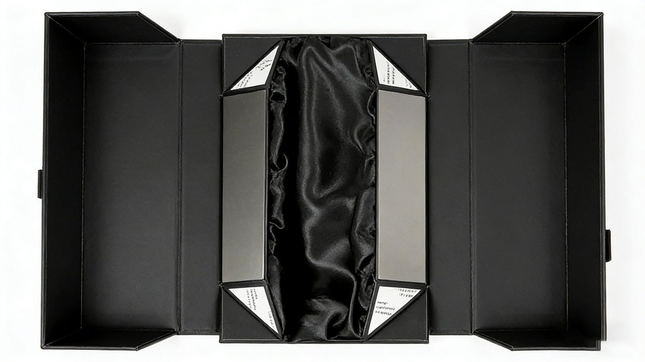 Enhance your wig product packaging with Crown Win's customized black hot stamping embossed folding gift box