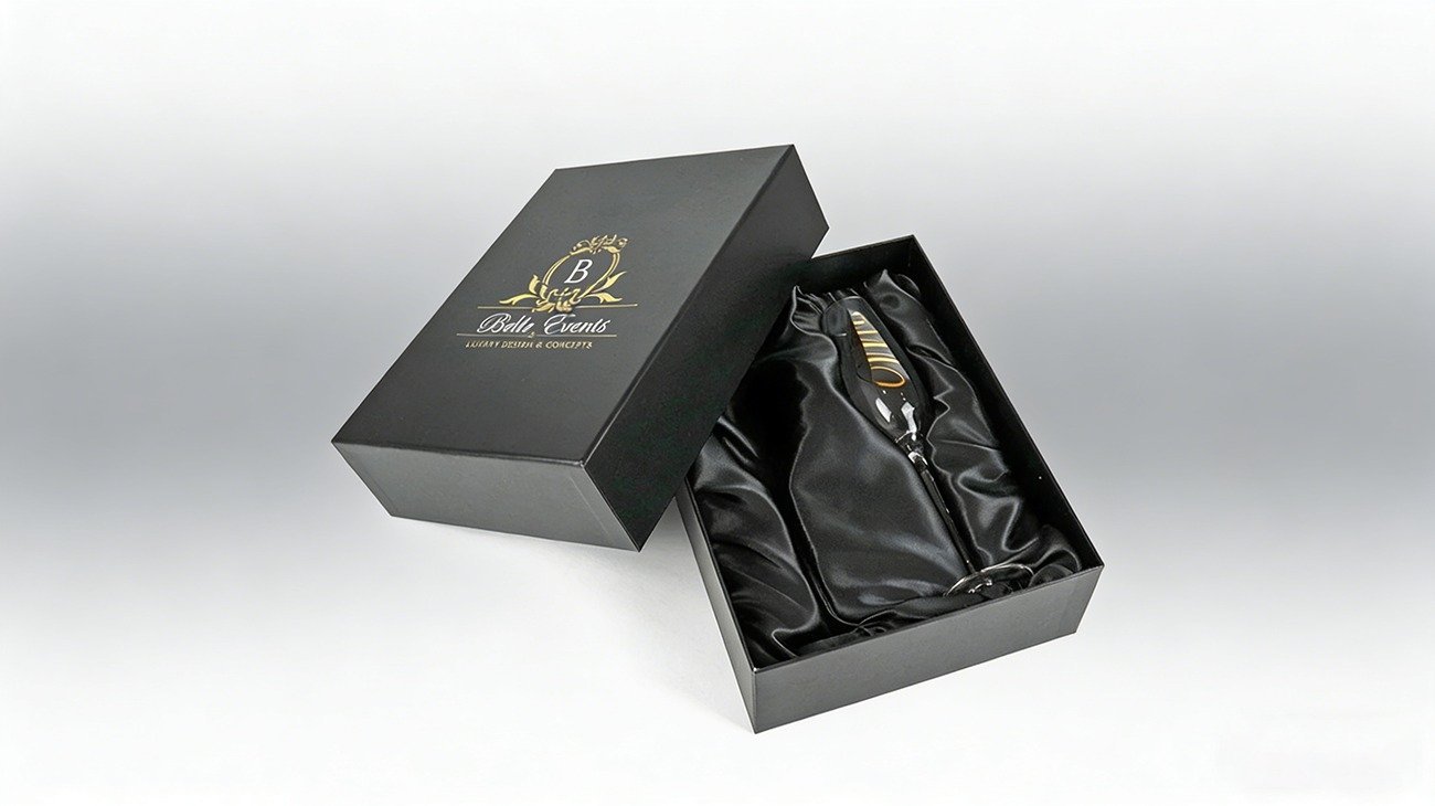 Custom Gold Foil Stamping Premium Wine Glass Gift Boxes