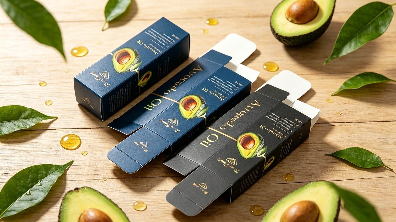 60ml Avocado Oil Custom Tuck End Box with Matte Lamination