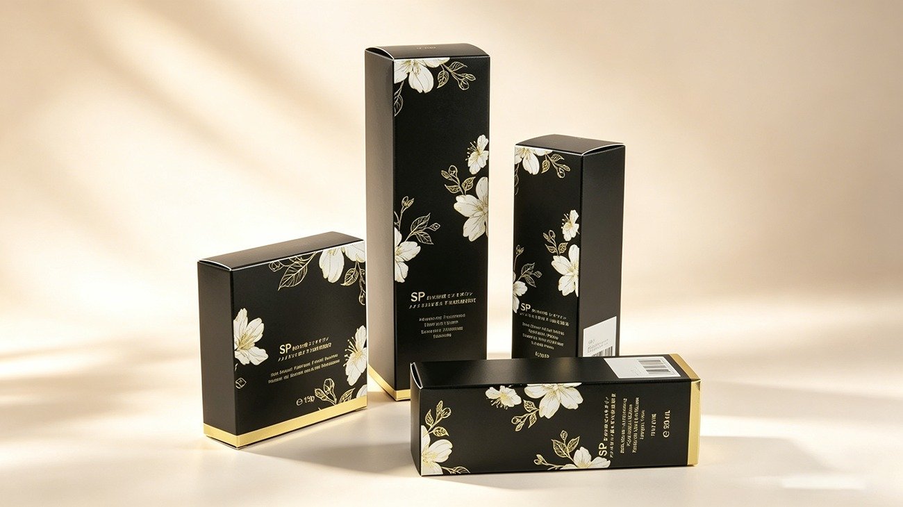 High-end custom printed tuck end box for face cream packaging with gold stamping
