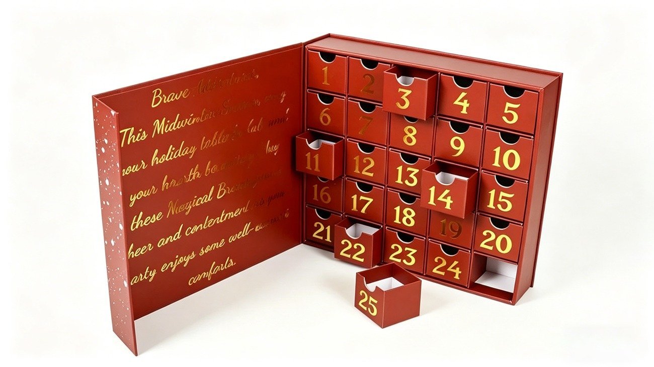 Product detail: 25 Drawer Advent Calendar Gift Box Drawer Detail Close-up