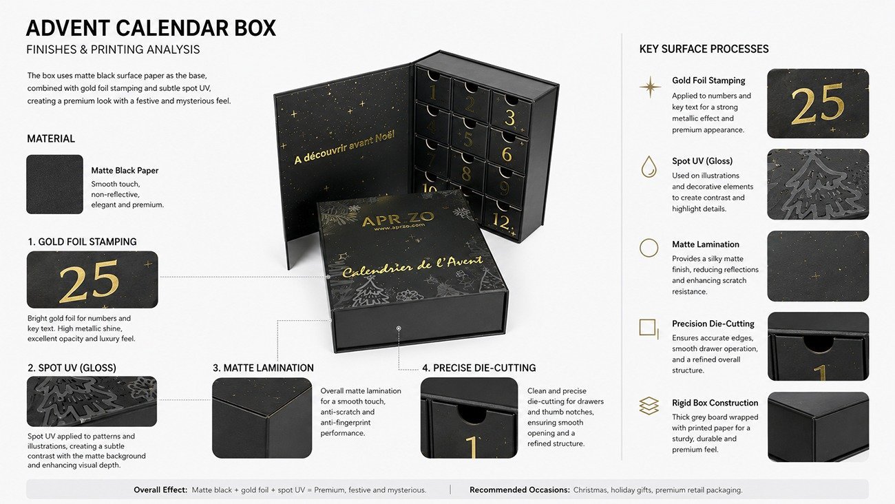 Close-up of hot stamping process on premium gift box surface
