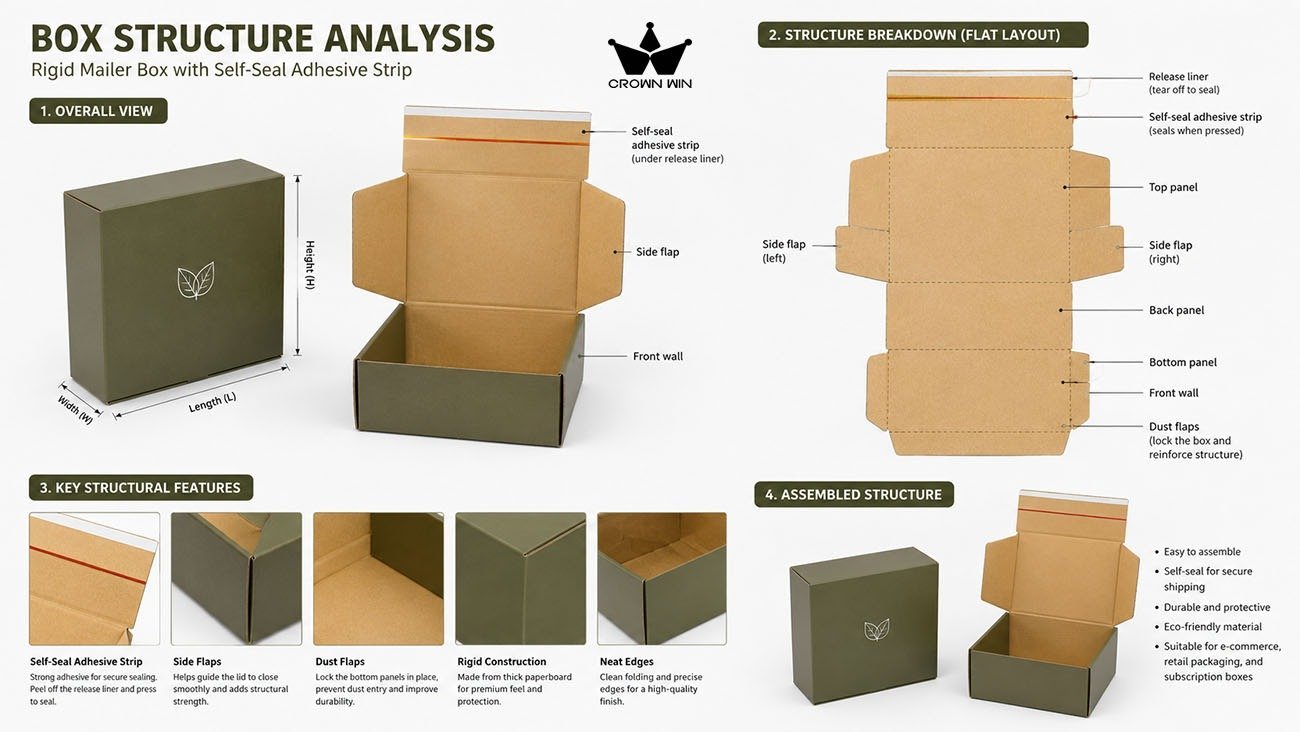 Premium corrugated tear strip shipping boxes manufactured by Crown Win