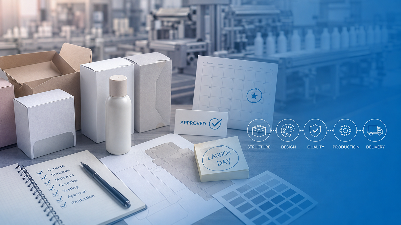 How should you plan packaging production before a product launch?