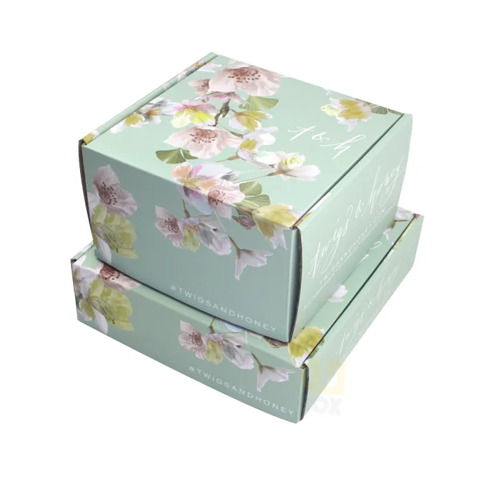 Custom Floral Printed Shipping Box, Full‑Color Corrugated Mailing Shipping Box